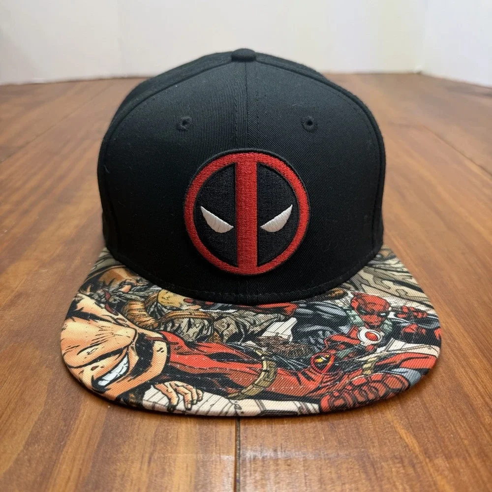 Bioworld Marvel Deadpool Adult Size Comic Bill Brim Snapback Hat Cap